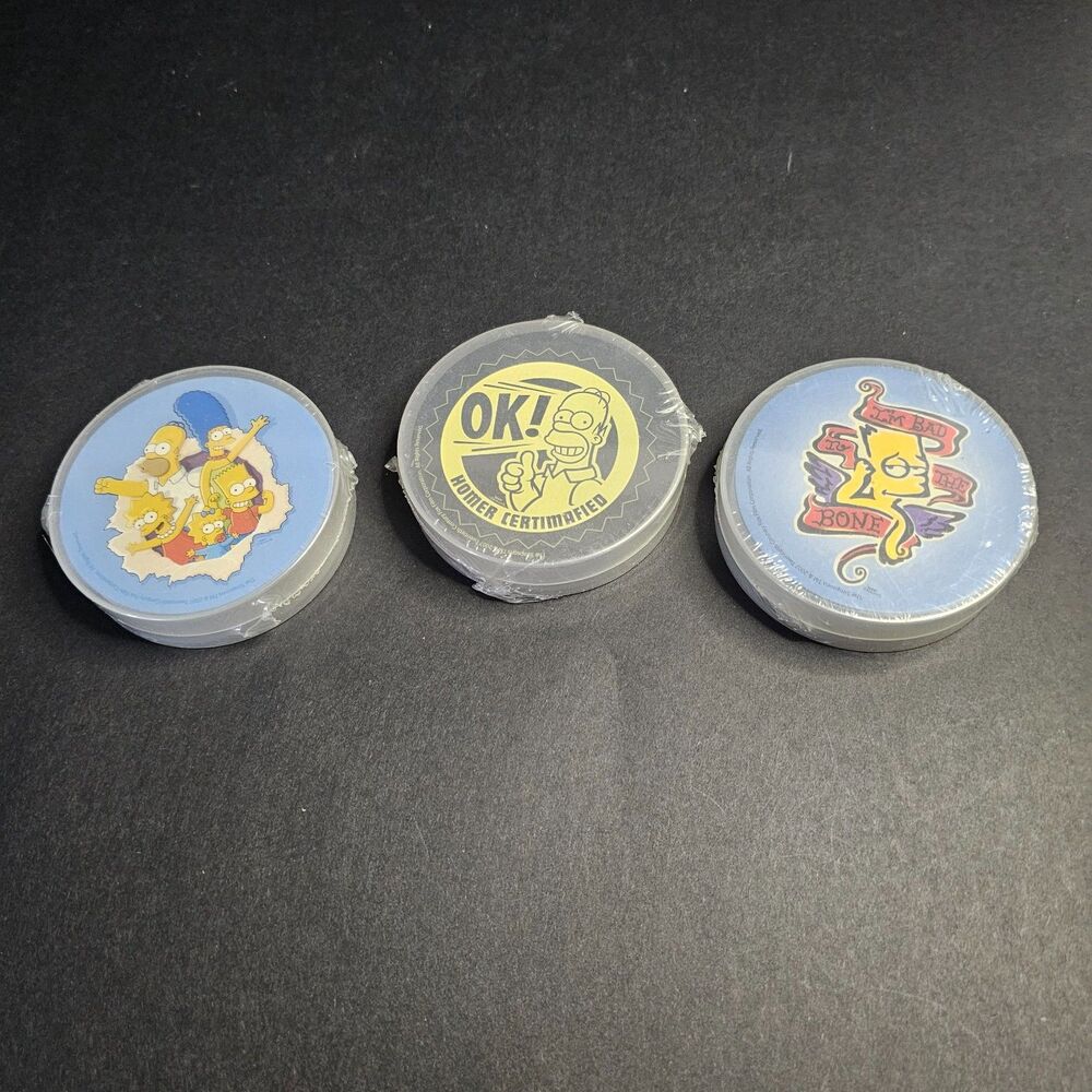 NIP Simpsons Playing Cards Set of 3 Round Decks of Cards, 3"
